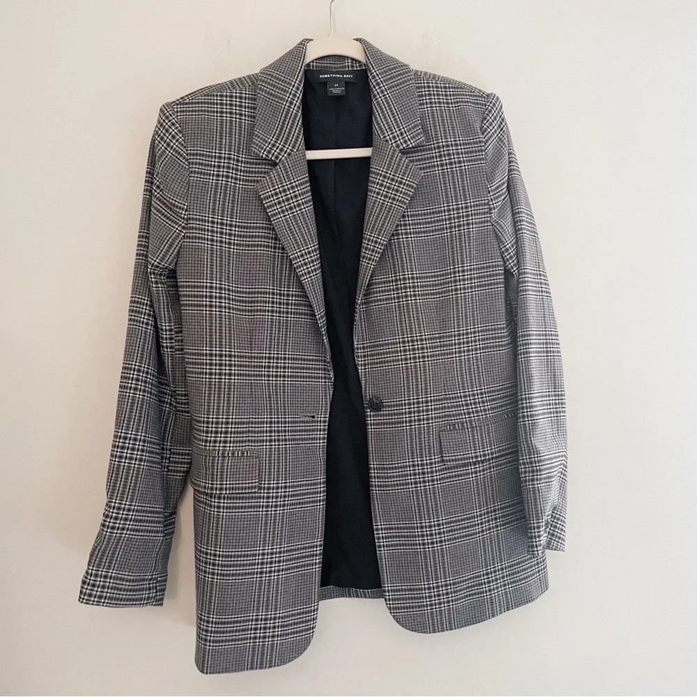 Revolve Oversized Something Navy 1 Button Blazer … - image 4